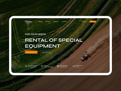 Landing page for Rental of Special Equipment branding design landing landing page ui web web design