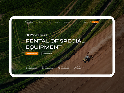 Landing page for Rental of Special Equipment