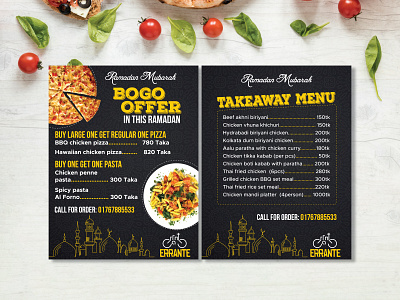 Errante Bogo Offer Menu branding illustration logo menu menu card packaging design restaurant retro typography vintage