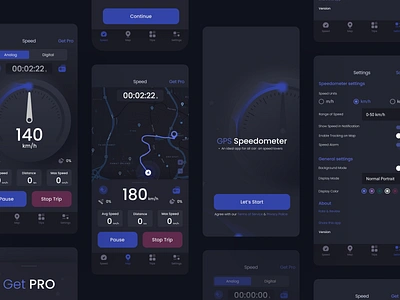 Speedometer app android android app app app design android app design ios application design design ios ios app mobile mobile app mobile app screens settings speed speedometer ui uiux userexperience ux design