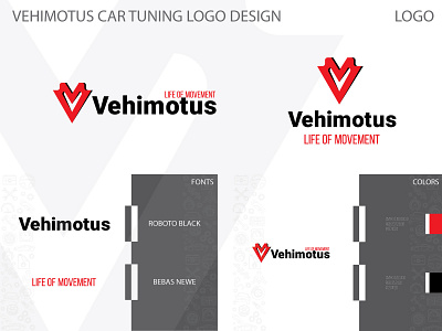 Vehimotus car tuning company logo design branding design illustration illustrator logo logo design typography vector