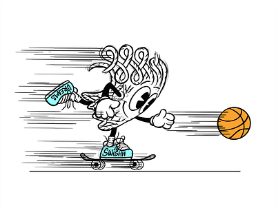 Netman Kick Push basketball comics design tshirt