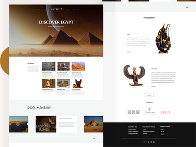 Discover Egypt Home Page design ui ux web