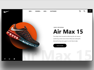 Nike Shoe Page Design adobe design illustration ui ux web website xd