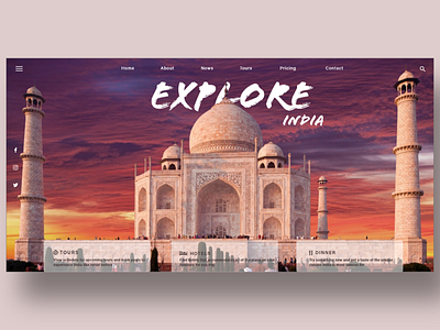 Explore India Landing Page adobe design illustration landing page ui ux web web design website xd