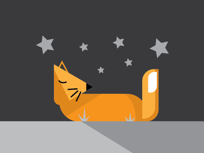 Sleeping Fox Illustration