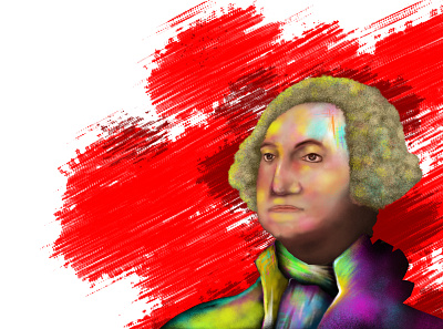 George Washington Portrait digital painting illustration