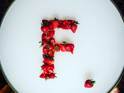 36 Days of Type: F es para fresas! 36 days of type 36days f 36daysoftype design f food fresas handmade lettering photography strawberries type