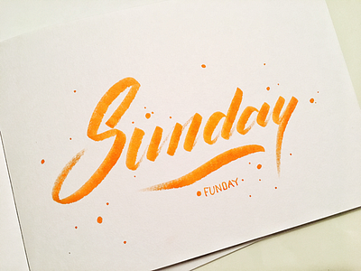 Sunday funday caligraphy font marker notebook orange pen pencil sunday type typo typography