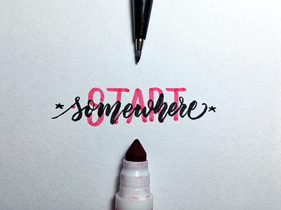 START somewhere calligraphy color font marker start type typo typography