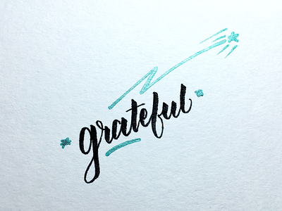 Grateful calligraphy draw font grateful marker type typo typography