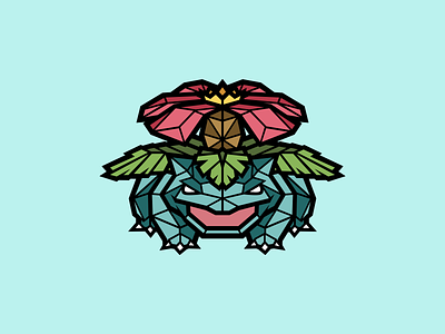 Venusaur art artist artwork branding creative design designer graphic design graphicdesign green illustration illustration art illustrator logo logo design mascot logo photoshop pokemon vector venusaur