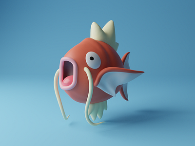 Magikarp 3d 3d art 3d artist 3d modeling art artist artwork blender blender3d concept creative cute fish game art game design magikarp pokemon pokemon art render scene