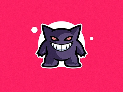 Gengar art artist badge branding creative cute design gengar graphic design illustration logo photoshop pikachu pokemon purple sticker ui vector