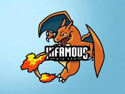 Charizard Illustration Logo art artwork branding cartoon charizard creative cute design designer dragon esports fire graphic design illustration illustration art illustrator logo photoshop pokemon vector