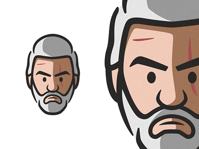 Geralt of Rivia art avatar beard branding creative cute design face geralt graphic design illustration illustrations illustrator logo logo design old photoshop vector white witcher