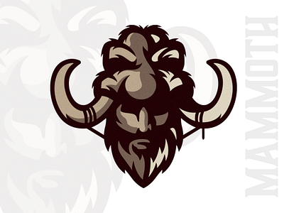 Mammoth Illustration art artwork branding brown caveman creative design graphic design head horn illustration illustrator logo logodesign logos mammoth photoshop poster poster art vector