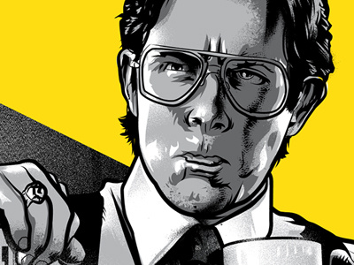 Office Space Poster art black and white cult grey illustration photoshop poster vector yellow