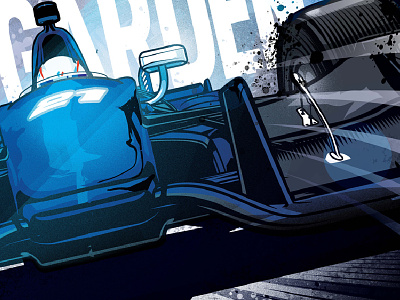 Josef Newgarden/Indycar poster advertising blue indycar motor racing print race car