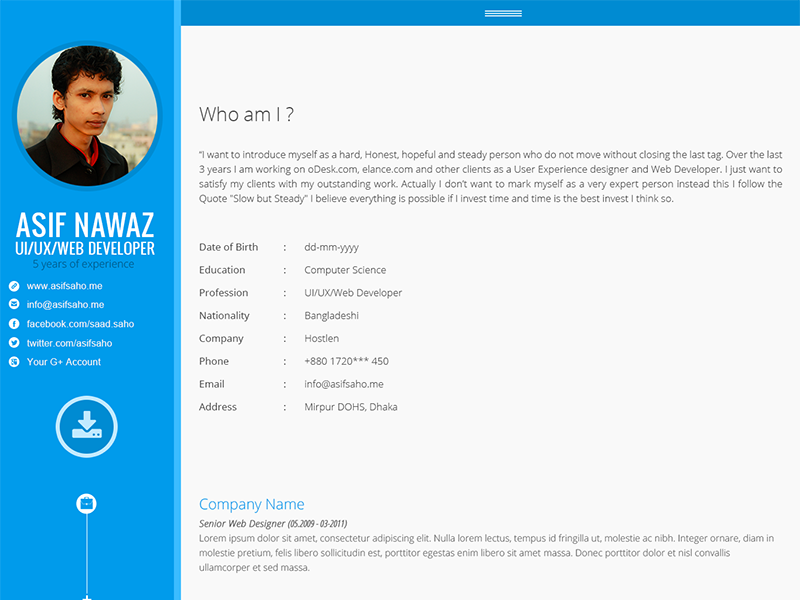 Profile Page by ASIF NAWAZ  Dribbble  Dribbble