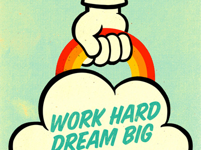Work Hard. Dream Big. cloud dream quote suitcase