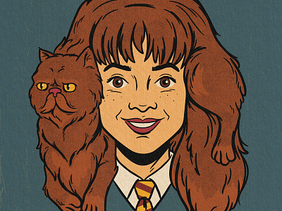 Hermione & Crookshanks cat crookshanks emma watson hair harry potter hermione granger hogwarts