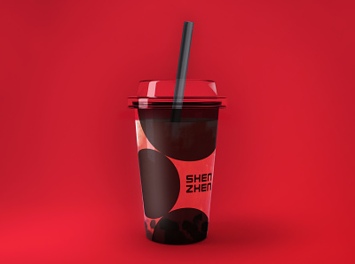 Shenzhen B.T. - Cup Design black brand design brand identity branding bubble tea cup design logo logo design red