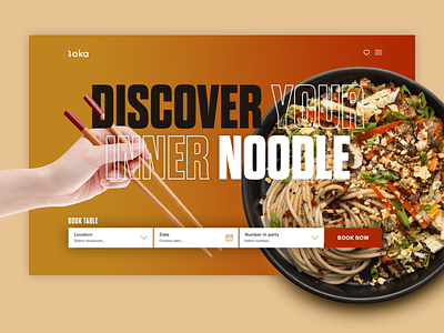 Noodles clean food search ui web design