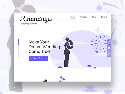 Kinandayu Wedding Planner couple design figma landingpage ui ux wedding