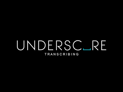 Underscore Transcribing Agency Logo black blue branding logo minimal underscore white