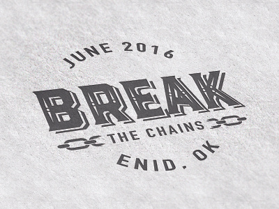 Break the Chains branding chains logo retro type