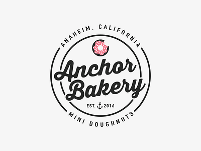 Anchor Bakery Branding anchor bakery black california circle donut doughnut food pink retro vintage