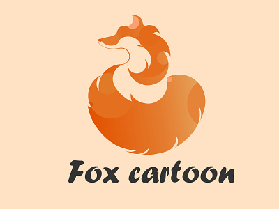 Logo "Fox cartoon" brand character corel draw design flat logo vector