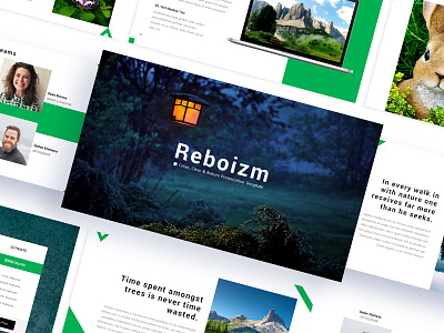 Reboizm - Clean, Clear & Nature Presentation Template branding flat google slides keynote nature power point presentation presentation design presentation layout typography ui ux