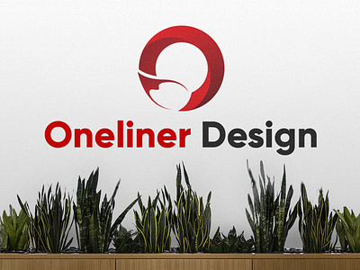 Oneliner Design Logo branding design flat illustration logo red ui vector