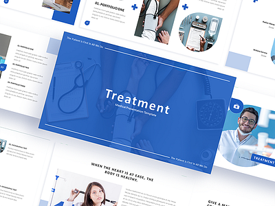 Treatment Medical Powerpoint Template branding design flat google slides illustration keynote power point presentation presentation design presentation layout typography ui ux