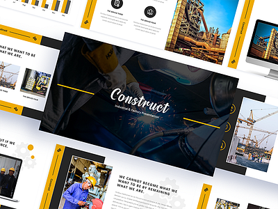 Construct Industrial & Factory Powerpoint Template architecture building business commercial company consruct construction contractor corporate energy engineering factory industrial industry machinery manufacturing