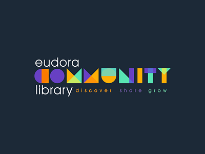 Eudora Community Library Logo book brand and identity brand identity branding community custom type design discover drawing grow illustrator library logo share typography