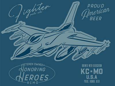 Fighter Pale beer beer branding brand and identity branding branding brand identity brewery craft brew custom type design drawing fighter jet illustration illustrator jet logo