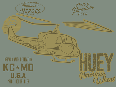 Huey Wheat beer beer branding brand and identity branding branding brand identity brewery craft beer craft brew custom design custom type design drawing helicopter illistration illustation illustration illustrator logo sketch typography