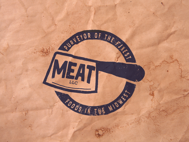 Meat LLC Stamp pork beef butcher meat brand identity custom design branding brand identity beer typography logo illustration illustation custom type brand and identity illustrator drawing design branding