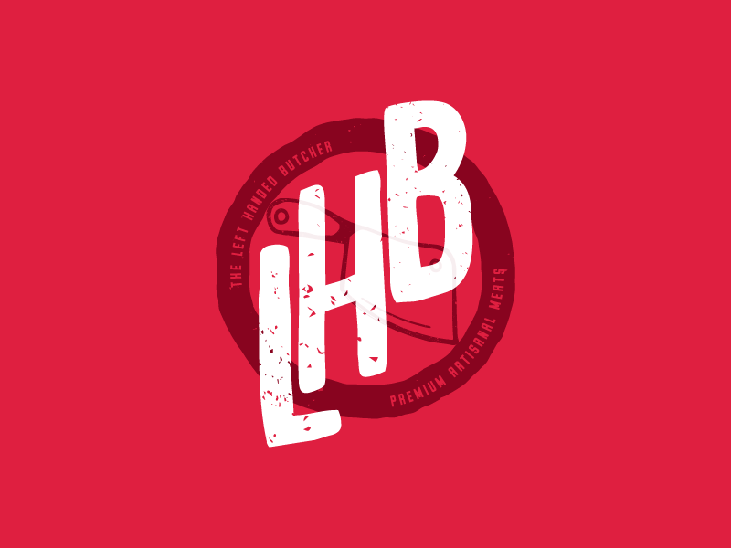 LHB sausage meat butcher badge logo badge brand identity typography illustration illustation custom type brand and identity illustrator drawing design branding logo