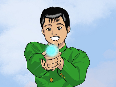 Daniel as Yusuke Urameshi anime cartoon cartoon illustration customized hero illustration manga