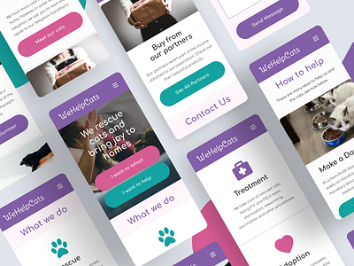 WeHelpCats responsive template - mobile cats design figma mobile ui mobiledesign responsivedesign uidesign