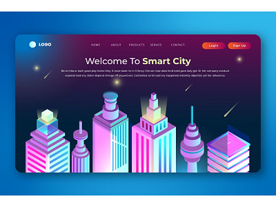 Smart City Isometric Landing Pages design illustration isometric isometric design isometric illustration landing page design smart city ui ui design user interface ux vector web design agency webdesign website