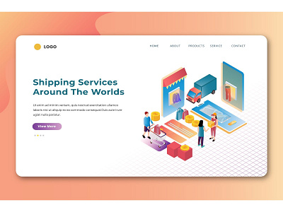 Ecommerce Isometric Landing Pages