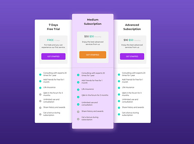 Pricing Table branding design landing page design pricing pricing page pricing table professional ui ui design user interface ux website