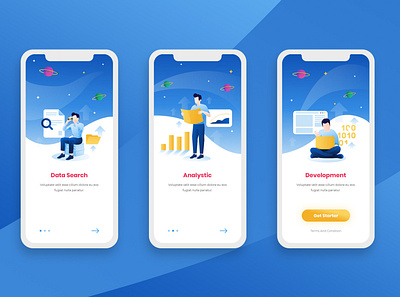 Onboarding Screens Mobile App illustration mobile app design mobile design onboarding onboarding illustration onboarding screen onboarding ui ui ui design user interface ux vector