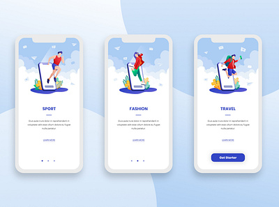 Onboarding Screens Mobile App illustration mobile app design mobile design onboarding onboarding illustration onboarding screen onboarding ui ui ui design user interface ux vector