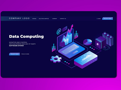 Data Computing Isometric Landing Pages